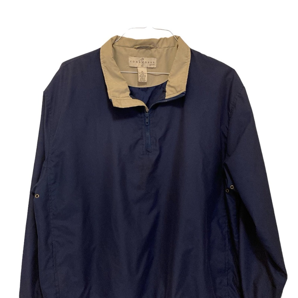 CONSENSUS GOLF Men's Quarter Zip Golf Jacket Windbreaker Size XL